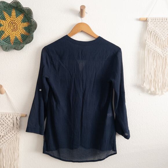 Tommy Bahama Coast View Gauze in Ocean Deep Navy Top Size XXS NWT - Picture 2 of 5